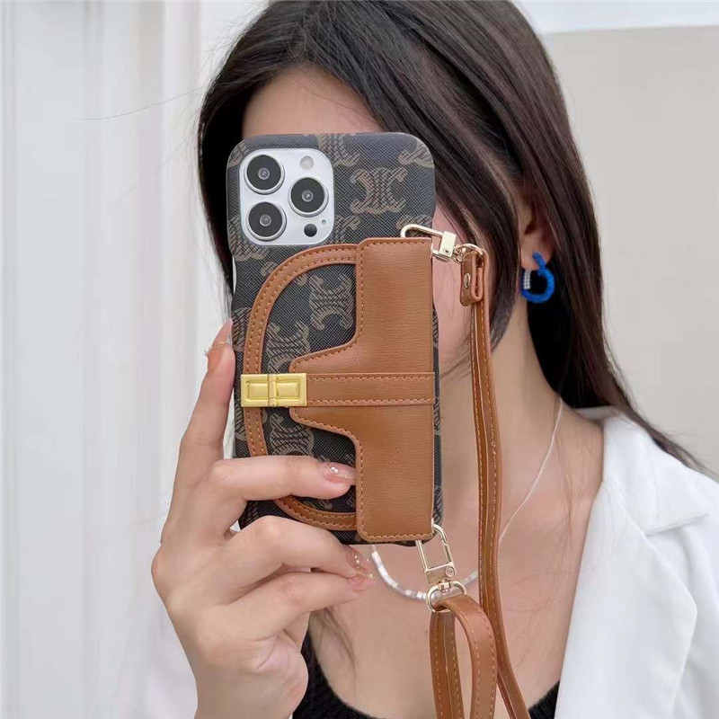 セリーヌ iphone16/15/14 ケース ショルダー iphone13promax/13 ケース 背面 収納 celineサドルバッグ風 iphone12pro カバー 大人 女子