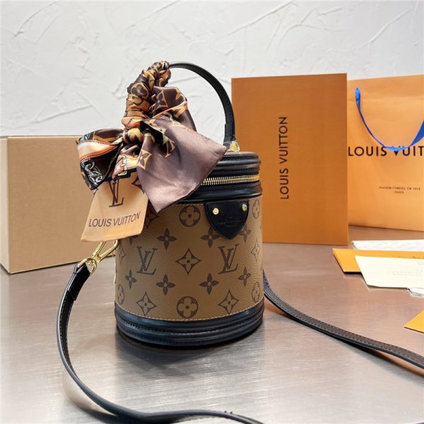 ルイ ヴィトン カンヌ ハンドバッグ Louis Vuitton モノグラム リバース M43986 芸能人 ショルダー バッグ スカーフ付き