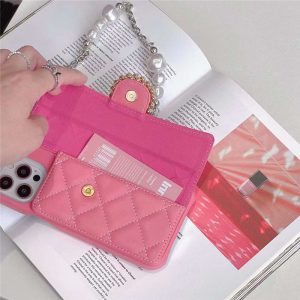 シャネル iphone15/15プロ ケース カード 収納 iphone14plus/14promax ケース パールチェーン chanel風 iphone13/12 カバー かわいい