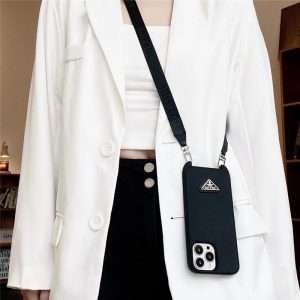 Alternative view of プラダ iphone17pro/16proケース ショルダー prada iphone15 黒 女子 ケース ストラップ付き iphone14/14proケース ブランド iphone13/12promaxケース レディース メンズ
