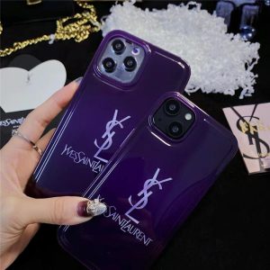 ysl iphone15/15pro/14proパープルに合うケース ブランド サンローラン iphone14plus/13/12 ケース 紫 ソフトケース 男女兼用