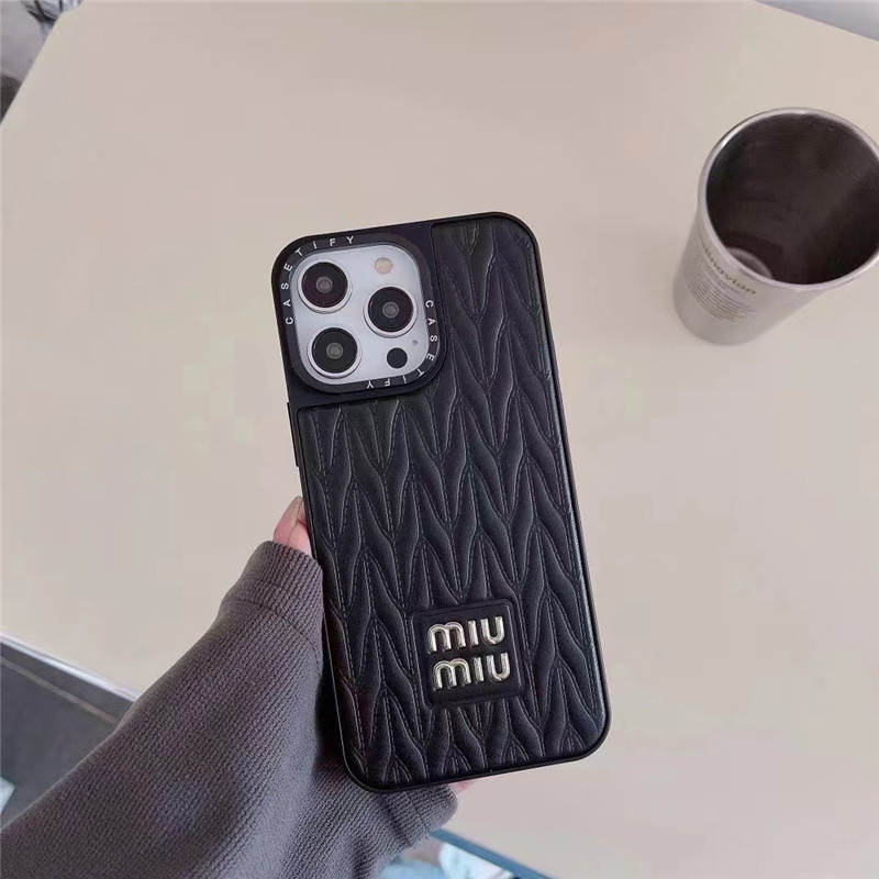 miu miu iPhone14Pro マテラッセ ミュウミュウ スマホケース 