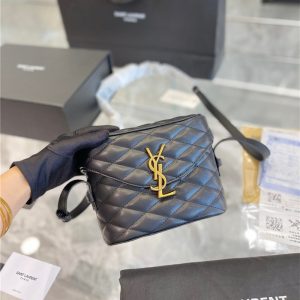 Alternative view of サンローラン ジューン ボックスバッグ YSL ショルダーバッグ キルティングレザー スクエア ポーチ 斜 めがけ バッグ レディース 人気