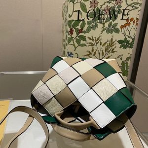 ロエベ ウーブン バスケット バッグ loewe バスケット バッグ 2way ショルダーバッグ レディース ハンドバッグ 可愛い