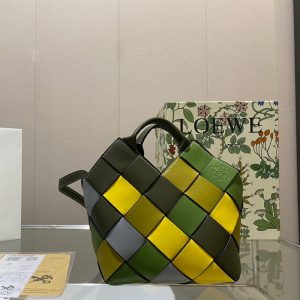 ロエベ ウーブン バスケット バッグ loewe バスケット バッグ 2way ショルダーバッグ レディース ハンドバッグ 可愛い