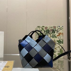 ロエベ ウーブン バスケット バッグ loewe バスケット バッグ 2way ショルダーバッグ レディース ハンドバッグ 可愛い
