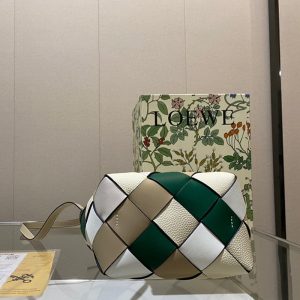 ロエベ ウーブン バスケット バッグ loewe バスケット バッグ 2way ショルダーバッグ レディース ハンドバッグ 可愛い
