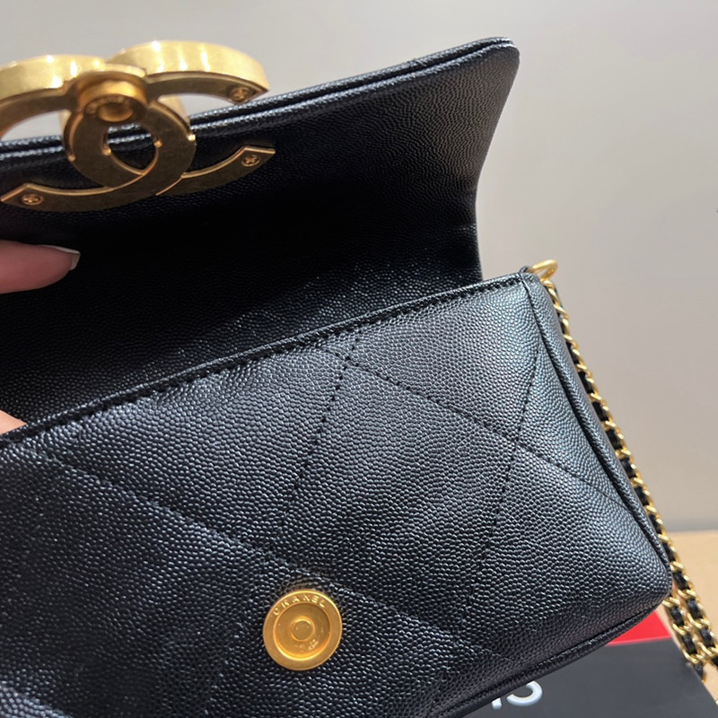 CHANEL チェーンミニポシェット　マイクロショルダー　ブラック 楽天市場】シャネル ミニポシェットの通販
