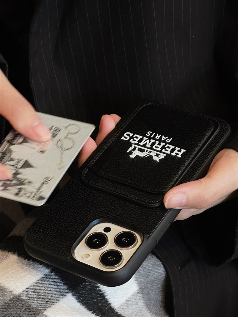 エルメス iphone17/17pro ケース iphone16pro ケース レザー スマホケース カード 入れ iphone15pro ケース ハイ ブランド iphone14/13 ケース おしゃれ