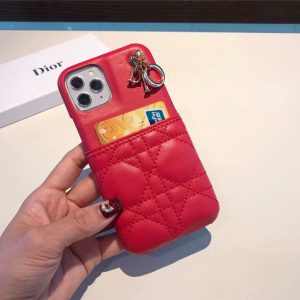 Lady dior iPhone17/17proケース カード収納 iphone16/15pro max ケース ディオール iphone14/13/12ケース ハイブランド 女子 スマホケース レザー おしゃれ