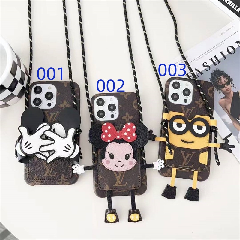 ルイヴィトン ミッキー iPhoneケース16/16plus iphone15/14/14proケース ブランド 可愛い iphone13/13promaxケース ディズニー キャラクター