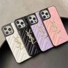 サンローラン iphone17ケース iphone16/16proケース ysl iphone15/14pro ケース 人気 女子 ブランド iphone12ケース レザー かわいい iphone12 ケース ピンク/パープル