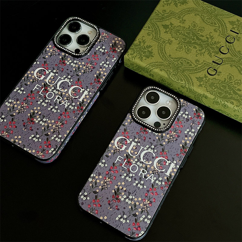 gucci iphone16ケース 花柄 グッチ アイ フォン ケース iphone15/15pro ケース ハイブランド iPhone14/13/12 スマホケース かわいい ブランド スマホケース 人気ランキング