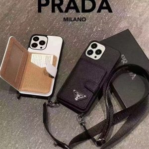 プラダ iphone17/17air ケース スマホ ショルダー prada iphone16/16pro/15 ケース カード収納 iphoneケース ブランド メンズ スマホケース 斜めがけ 肩掛け
