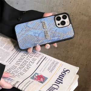 miumiu スマホケース 水色 MIU MIU（iPhoneケース ・ ブルー・ネイビー/青色系）のフリマ