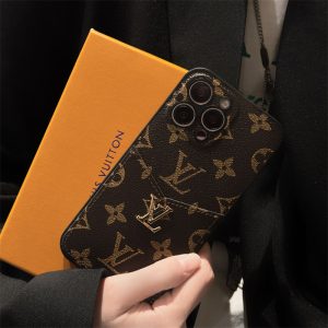 Alternative view of iphone17ケース ヴィトン風 ルイヴィトン iphone16/15proケース 背面収納 iphoneケース おそろい iphone14/13ケース ハイブランド スマホケース カップル ブランド コピー