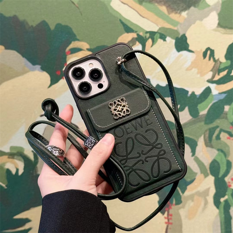 ロエベ iphone17/16 ケース loewe iphoneケース ショルダー iphone15/14proケース カード収納 スマホ ショルダー ブランド レディース iphone13 ケース ハイ ブランド