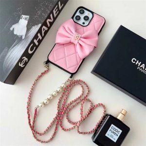 シャネル iphone17/16 ケース ショルダー chanel アイフォン17pro ケース 斜めがけ スマホ ショルダー ブランド レディース iphone15/15pro ケース リボン 付き かわいい