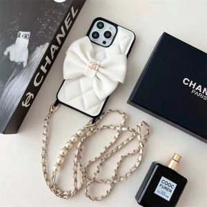 シャネル iphone17/16 ケース ショルダー chanel アイフォン17pro ケース 斜めがけ スマホ ショルダー ブランド レディース iphone15/15pro ケース リボン 付き かわいい