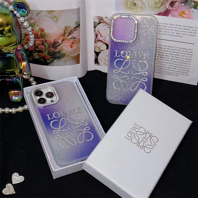 iphone16 ケース ロエベ iphone ケース ハイ ブランド iphone16pro ケース キラキラ loewe iphone15/15pro ケース iphone14/13/12 ケース 可愛い ブランド レディース