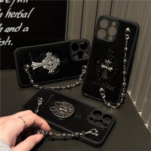 Alternative view of クロム ハーツ iphone ケース かっこいい iphoneケース ストリート iphone ケース おしゃれ メンズ iphone17/16 ケース ブランド iphone ケース チェーン付き おしゃれ スマホケース 高校生