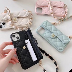 シャネル アイフォンエアー/17プロ ケース chanel iphoneケース チェーン 付き iphone16/16plus ケース 人気 女子 ブランド iphone15/14ケース ハイブランド iphone13promax ケース カード収納 かわいい