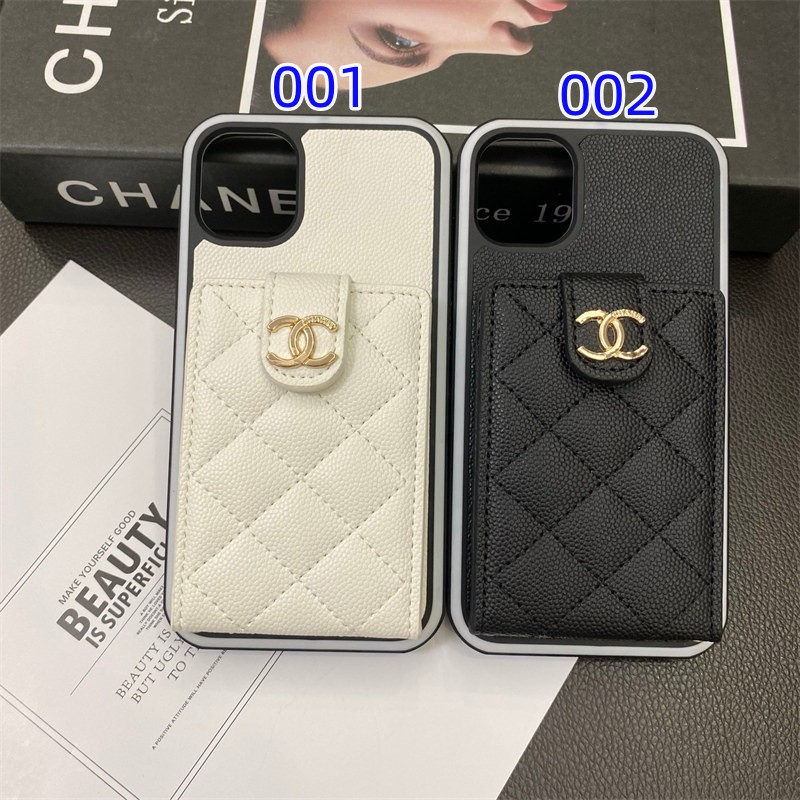iphone17/17pro ケース シャネル ココマーク chanel スマホケース キャビア スキン iphone16/16plus ケース カード収納 iphone15/14 ケース お 揃い カップル アイフォン13/12pro ケース ブランド シンプル