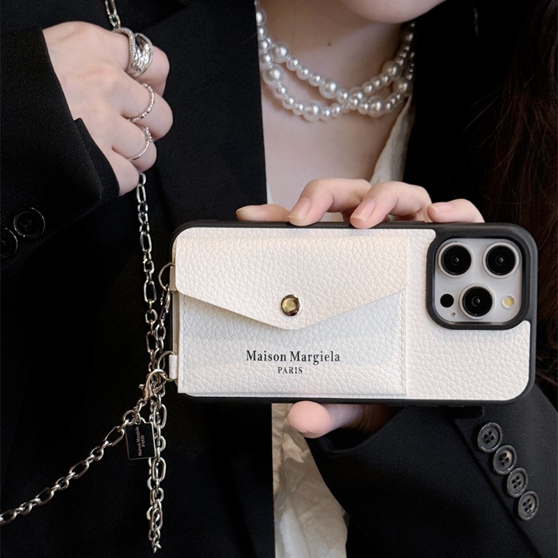 マルジェラ スマホ ショルダー maison margiela iphone16/16pro ケース iphone ケース 背面 収納 iphone15/15pro ショルダー ケース ブランド iphone14/13ケース カップル ペア