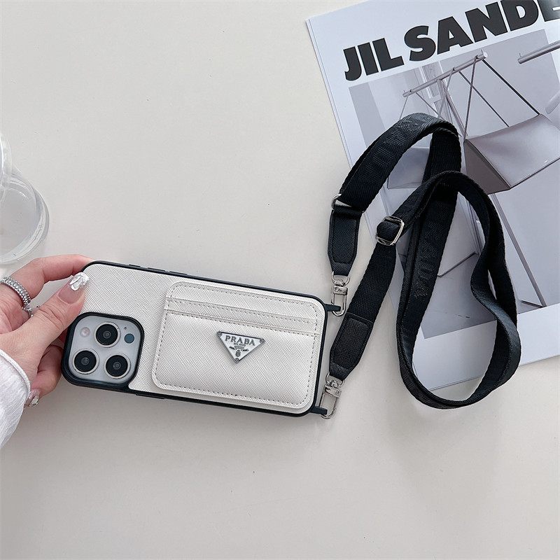 プラダ iphone17 ケース ショルダー prada アイ フォン16pro ケース スマホ ショルダー ブランド メンズ iphone15/14/13ケース 背面 収納 iphoneケース ペア カップル おすすめ