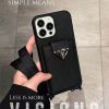 prada iphone17/17pro ケース カードケース 付き プラダ スマホ ショルダー iphone16/15promaxケース ブランド メンズ iphone14/13 ケース 背面 収納 ブランド スマホショルダー 大人 かわいい