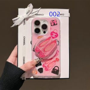 シャネル iphone16/16pro ケース グリップ 付き chanel スマホケース ピンク iphone15/15pro max ケース 人気 女子 iphone14/13 ケース ブランド 可愛い スマホケース デコ