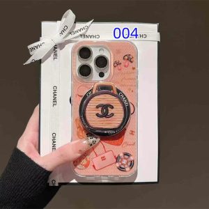 シャネル iphone16/16pro ケース グリップ 付き chanel スマホケース ピンク iphone15/15pro max ケース 人気 女子 iphone14/13 ケース ブランド 可愛い スマホケース デコ