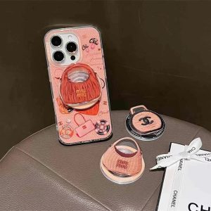 シャネル iphone16/16pro ケース グリップ 付き chanel スマホケース ピンク iphone15/15pro max ケース 人気 女子 iphone14/13 ケース ブランド 可愛い スマホケース デコ