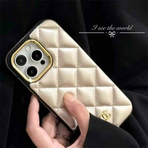 chanel iphone17/16 ケース ラムスキン シャネル アイフォン ケース iphone16pro ケース ハイ ブランド iphone15/14/13 カバー かわいい スマホケース ブランド 人気