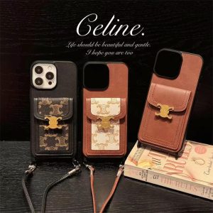 Alternative view of セリーヌ スマホ ショルダー celine iphone17/17pro ケース 肩掛け iphone16pro ショルダー ケース ハイ ブランド iphone15/14/13 ケース 人気 ブランド スマホケース カード ケース 付き