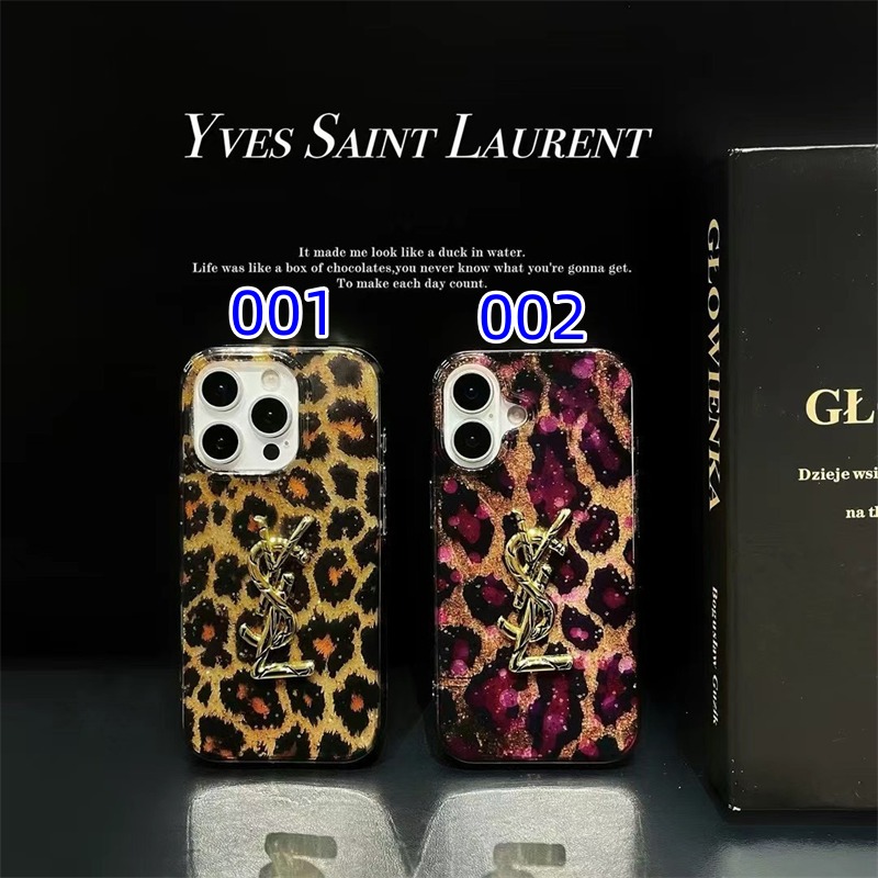 サン ローラン スマホ ケース 16/16pro ysl iphone15/15pro ケース ヒョウ柄 iphone14 ケース 人気 ブランド 女子 iphone13 ケース キラキラ ブランド スマホケース ブランド かわいい