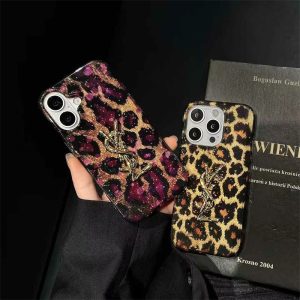 サン ローラン スマホ ケース 16/16pro ysl iphone15/15pro ケース ヒョウ柄 iphone14 ケース 人気 ブランド 女子 iphone13 ケース キラキラ ブランド スマホケース ブランド かわいい