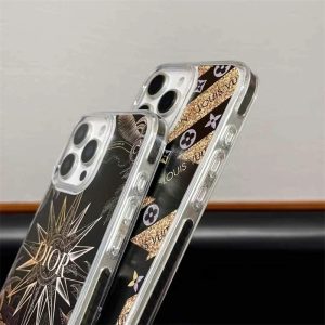 ルイヴィトン iphone17pro/17 ケース dior ビーズチェーン付き ヴィトン風 iphone16/15 ケース 韓国 ブランド iphone14pro ケース 頑丈 かわいい 携帯 ケース おしゃれ