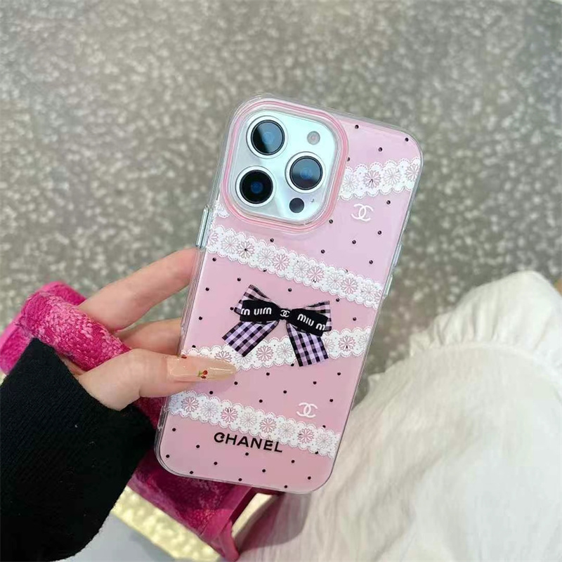 iphone17/16 ケース シャネル風 iphone17pro ケース iphone15/14 ケース 人気 女子 ブランド スマホケース ハイ ブランド iphone13/12 ケース 大人かわいい リボン柄