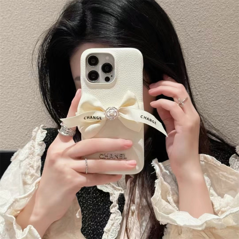 シャネル 風 スマホケース iphone ケース リボン ブランド chanel iphone17/17pro ケース デコ iphone16/16pro ケース 人気 ブランド 女子 iphone15/14 ケース かわいい