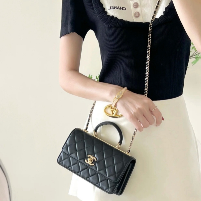 シャネル トレンディ cc chanel バッグ ショルダー トップ ハンドル バッグ 30 代 バッグ ブランド お 手頃 ショルダー ミニ バッグ レディース