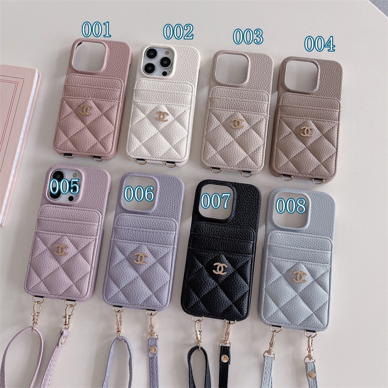 chanel スマホ ショルダー シャネル iphone17/17pro ケース 斜 めがけ iphone16/16pro ケース カード 収納 おしゃれ iphoneケース 人気ブランド 女子 iphone15/14/13ケース 大人可愛い ブランド