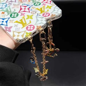 ルイヴィトン iphone17pro/17promax ケース magsafe チェーン カラフル スマホケース ハイ ブランド iphone16/16pro ケース 人気 女子 iphone15/14 ケース 海外 人気