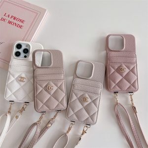 chanel スマホ ショルダー シャネル iphone17/17pro ケース 斜 めがけ iphone16/16pro ケース カード 収納 おしゃれ iphoneケース 人気ブランド 女子 iphone15/14/13ケース 大人可愛い ブランド