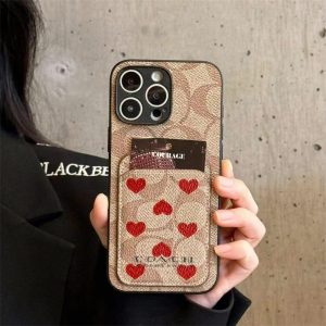 Alternative view of コーチ iphone17ケース coach iphone16e ケース スマホケース ブランド お 揃い カップル iphone15/14 ケース ハート柄 iphone ケース カード 収納 ハイ ブランド 人気 男女