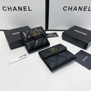 シャネル 財布 コピー CHANEL シャネル 19 ディズヌフ 三つ折り コンパクトウォレットレディース ハイ ブランド スーパーコピー ウォレット 黒 財布 メンズ 三 つ折り