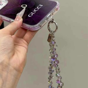 グッチ iphone ケース アクリル gucci iphone16 ケース パールストラップ 付き iphone16 プロ ケース ハイ ブランド iphone15/14ケース ビーズストラップ おしゃれ iphone13ケース スマホケースブランド