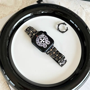 apple watch バンド 夏 クロムハーツ アップル ウォッチse2バンド ハイブランド メンズ apple watch ベルト ステンレス iwatch S10/9 バンド 紳士 アップル ウォッチ ブレスレット 格好いい 蒸しない