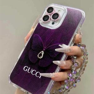 Alternative view of グッチ iphone ケース アクリル gucci iphone16 ケース パールストラップ 付き iphone16 プロ ケース ハイ ブランド iphone15/14ケース ビーズストラップ おしゃれ iphone13ケース スマホケースブランド