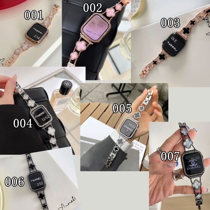 アップル ウォッチ バンド 夏 ブレスレット apple watch S10/ultra バンド ヴァンクリーフ 四つ葉 チェーン Van Cleef apple watch seカバー おすすめ ブランドコピー